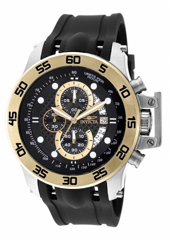 Invicta I-Force Chronograph Black Carbon Fiber Dial Black Polyurethane Men's Watch 19253