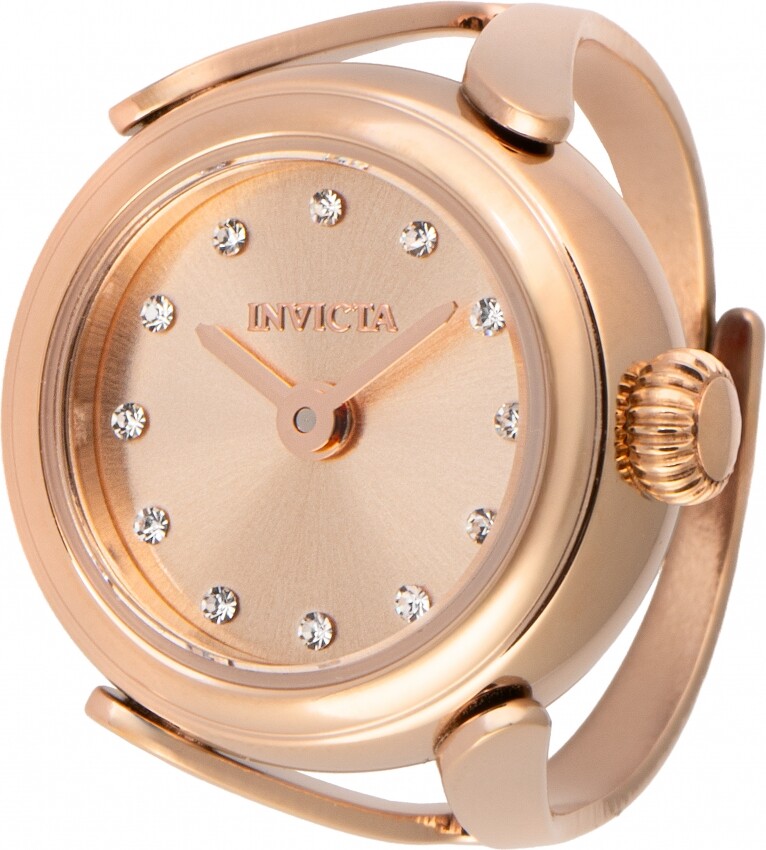 Invicta Mini Angel Quartz Crystal Rose Gold Dial Ladies Watch 48575