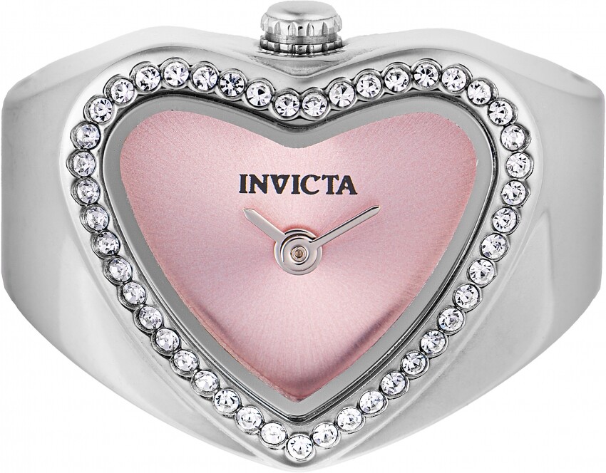 Invicta Mini Ring Watch Angel Quartz Crystal Pink Dial Ladies Watch 49571