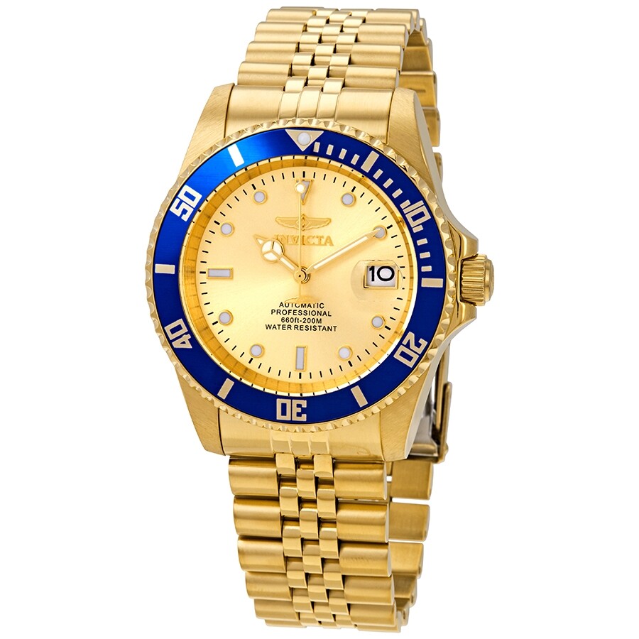 Invicta Pro Diver Automatic Date Gold Dial Men's Watch 29185