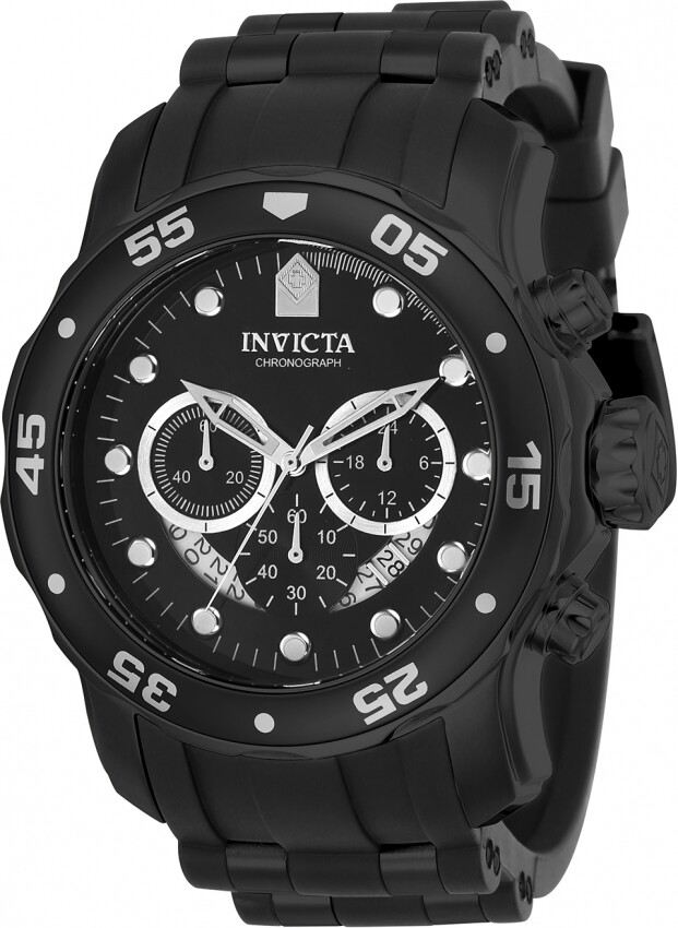 Invicta Pro Diver Chronograph Black Dial Black Polyurethane Men's Watch 21930