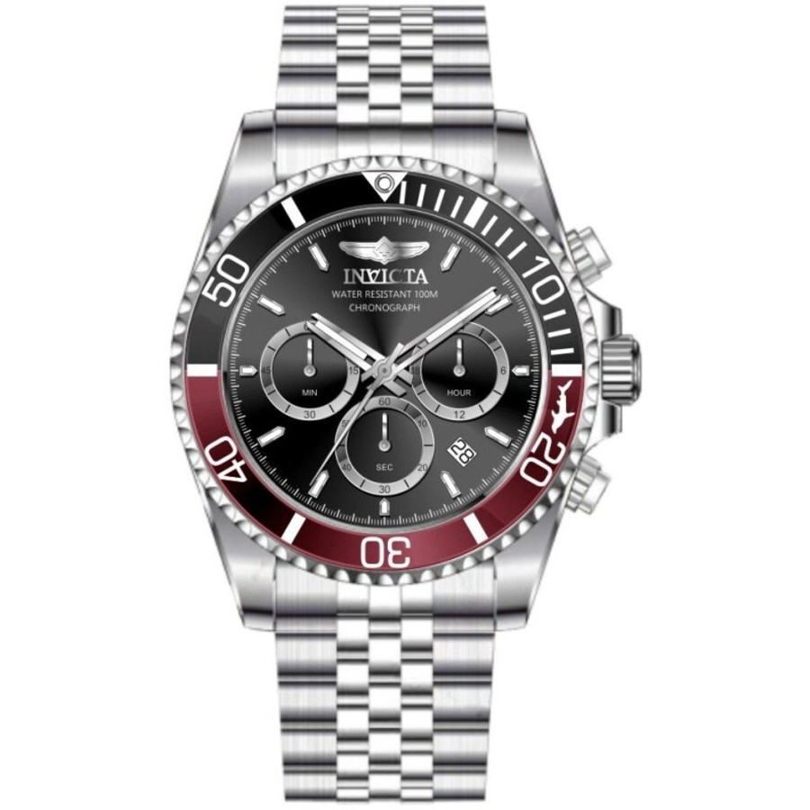 Invicta Pro Diver Chronograph GMT Quartz Black Dial Coke Bezel Men's Watch 49838