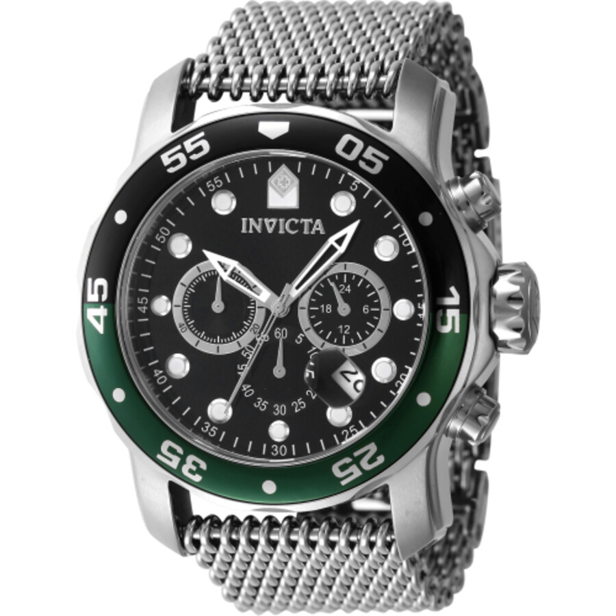 Invicta Pro Diver Chronograph GMT Quartz Black Dial Sprite Bezel Men's Watch 47631