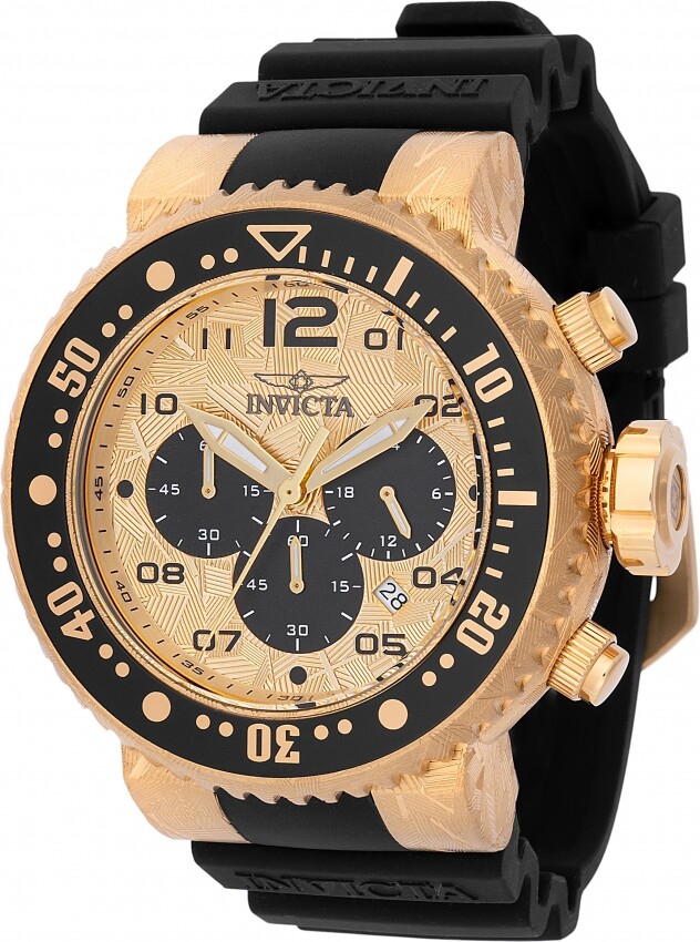 Invicta Pro Diver Chronograph GMT Quartz Gold Dial Men's Watch 48618