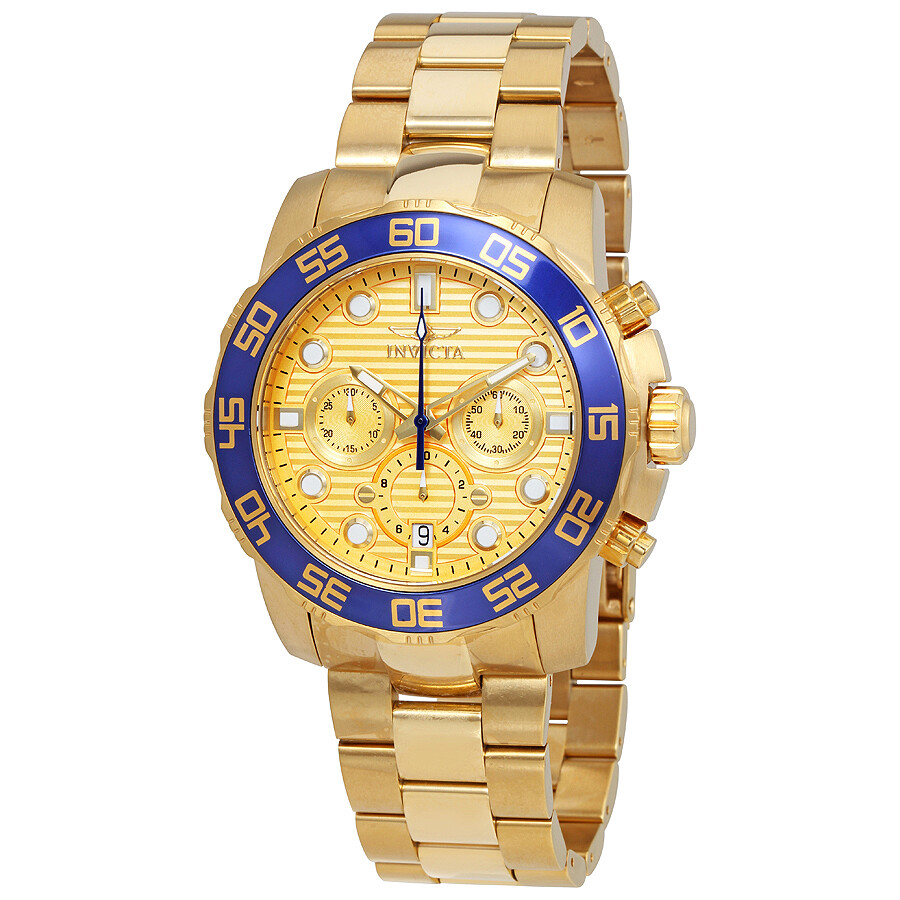 Invicta Pro Diver Chronograph Gold Dial Men's Watch 22227