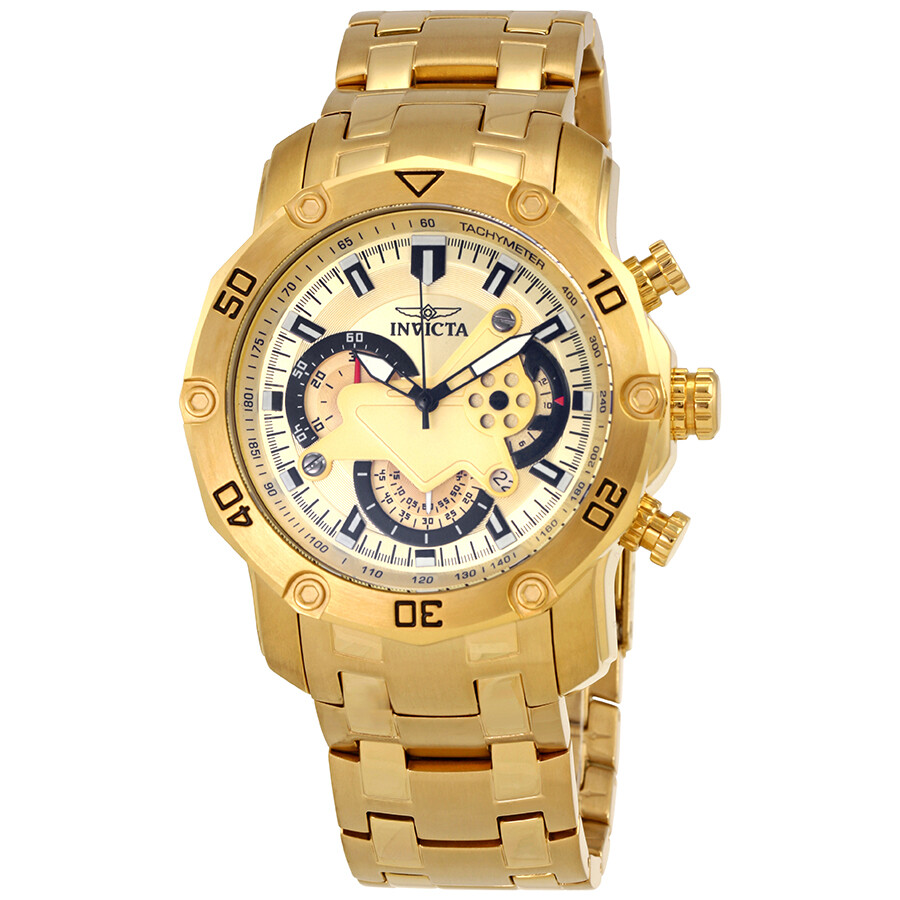 Invicta Pro Diver Chronograph Gold Dial Men's Watch 22761