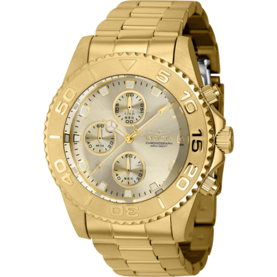 Invicta Pro Diver Chronograph Quartz Gold Dial Men's Watch 43410