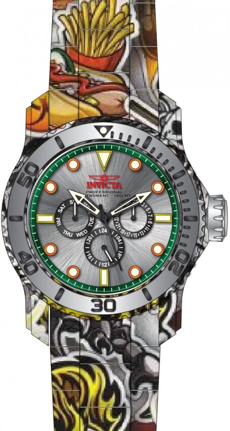 Invicta Pro Diver Date Day Quartz Silver Dial Men's Watch 47854