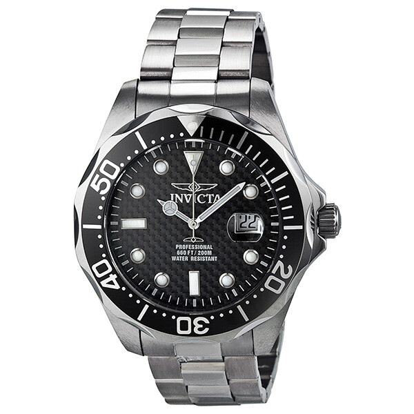 Invicta Pro Diver Black Dial Stainless Steel Men's Watch 12562