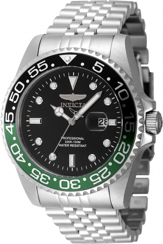 Invicta Pro Diver Quartz Black Dial Sprite Bezel Men's Watch 48387