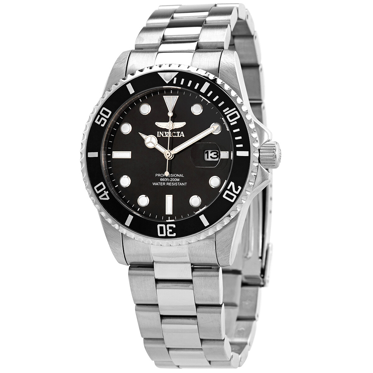 Invicta Pro Diver Quartz Black Dial Stainless Steel Men's Watch 33266