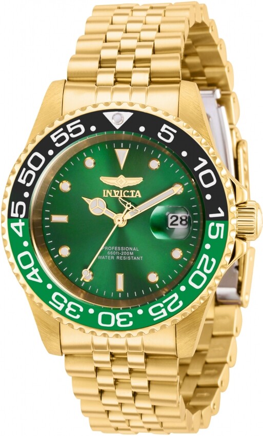 Invicta Pro Diver Quartz Green Dial Sprite Bezel Men's Watch 36044