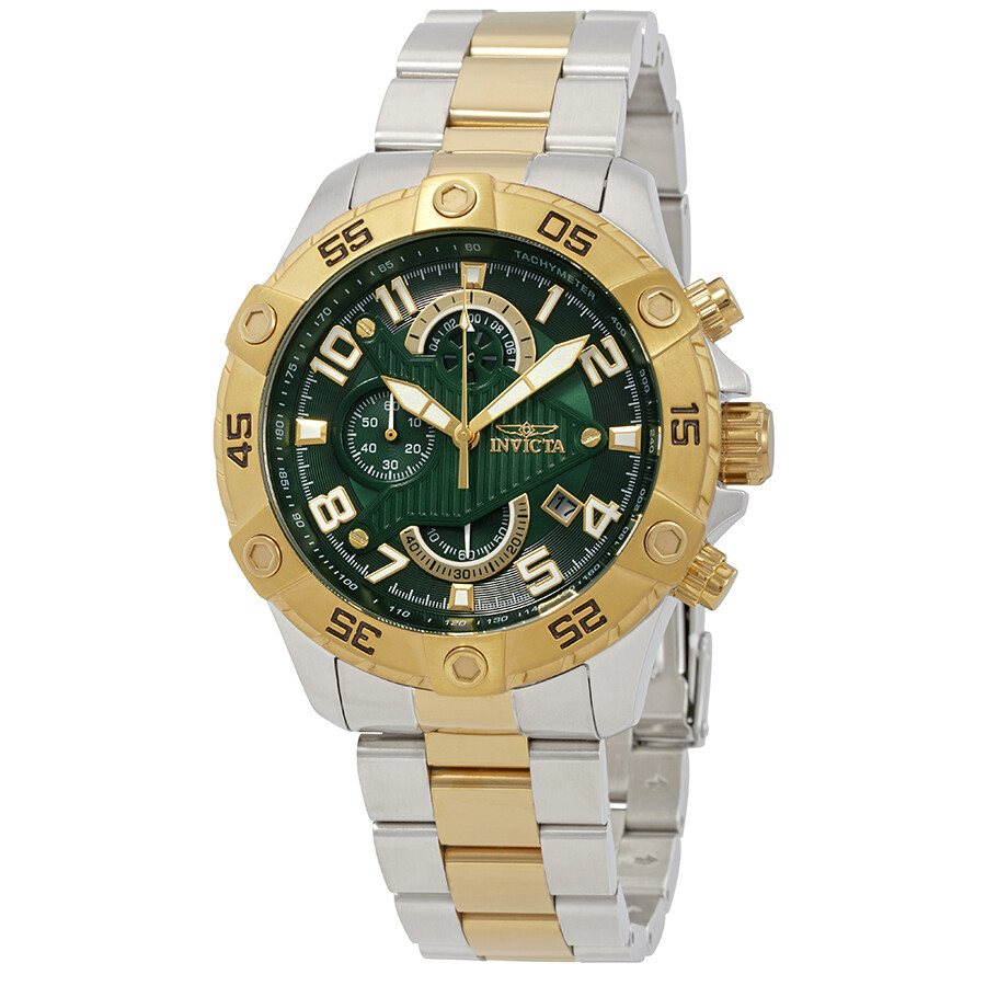 Invicta S1 Rally Chronograph Green Dial Two-Tone Men's Watch 26099