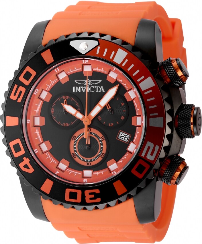 Invicta Sea Hunter Chronograph GMT Quartz Black Dial Men's Watch 48986
