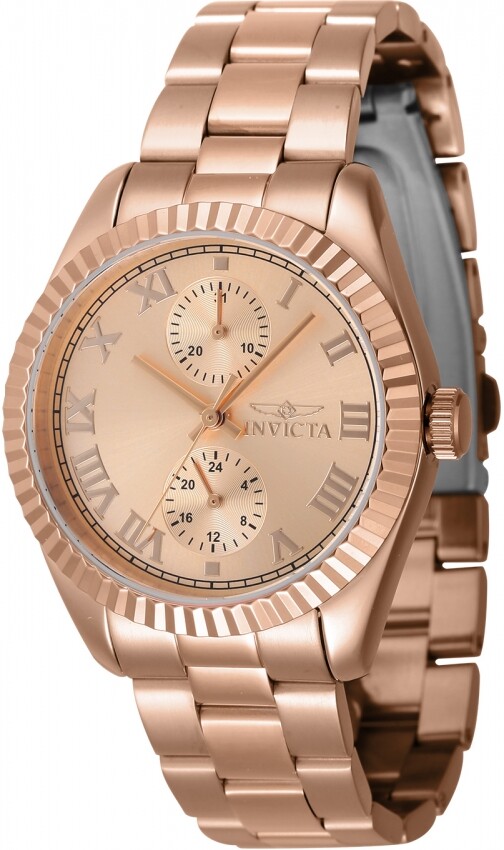 Invicta Specialty Date GMT Quartz Rose Gold Dial Ladies Watch 47447