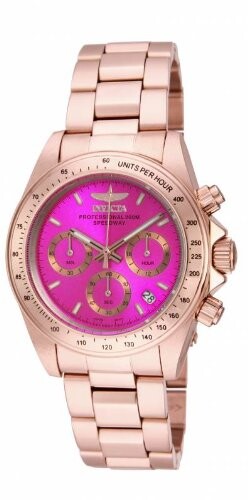 Invicta Speedway Hot Pink Dial Rose Gol-tone Stainless Steel Ladies Watch 16657