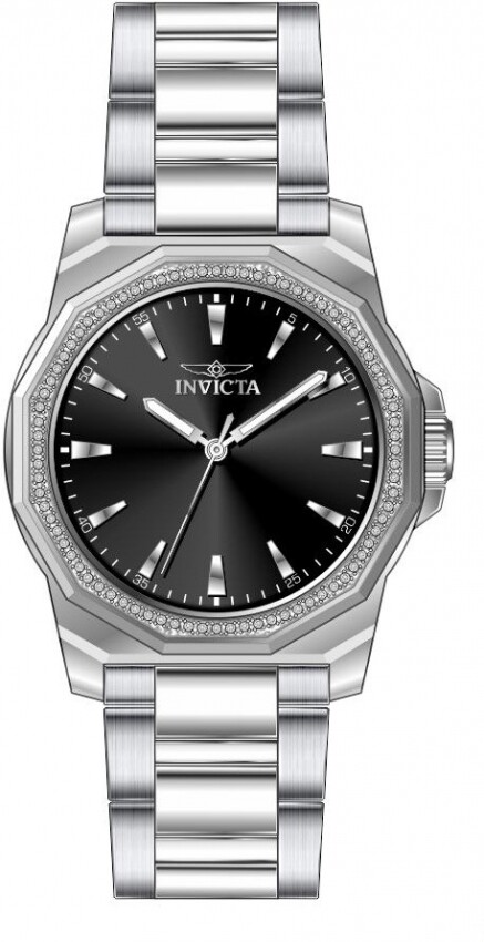 Invicta Speedway Quartz Crystal Black Dial Ladies Watch 49111