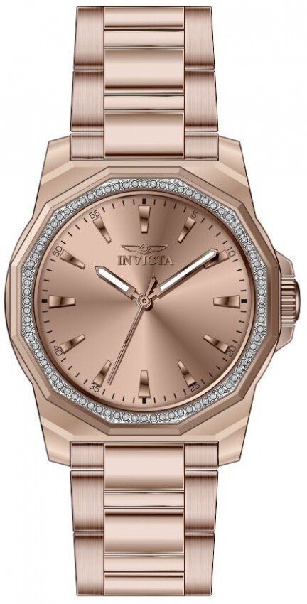 Invicta Speedway Quartz Crystal Rose Gold Dial Ladies Watch 49115