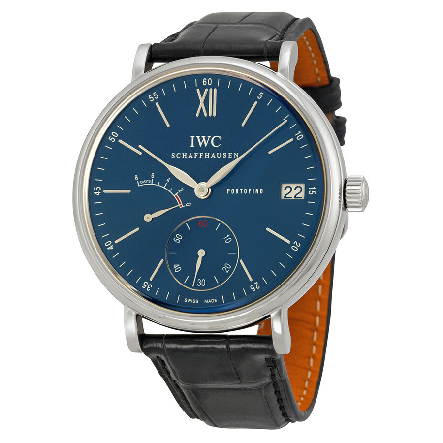 IWC Portofino Blue Dial Hand Wound Eight Days Men's Watch IW510106