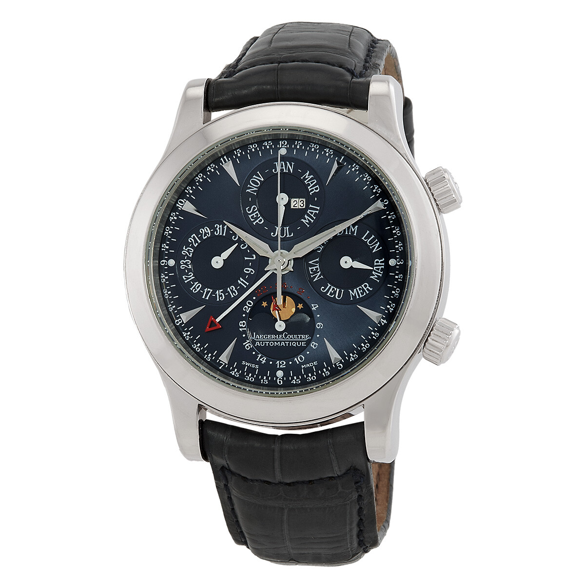 Jaeger LeCoultre Master Grande Memovox Perpetual Automatic Blue Dial Men's Watch Q146648A