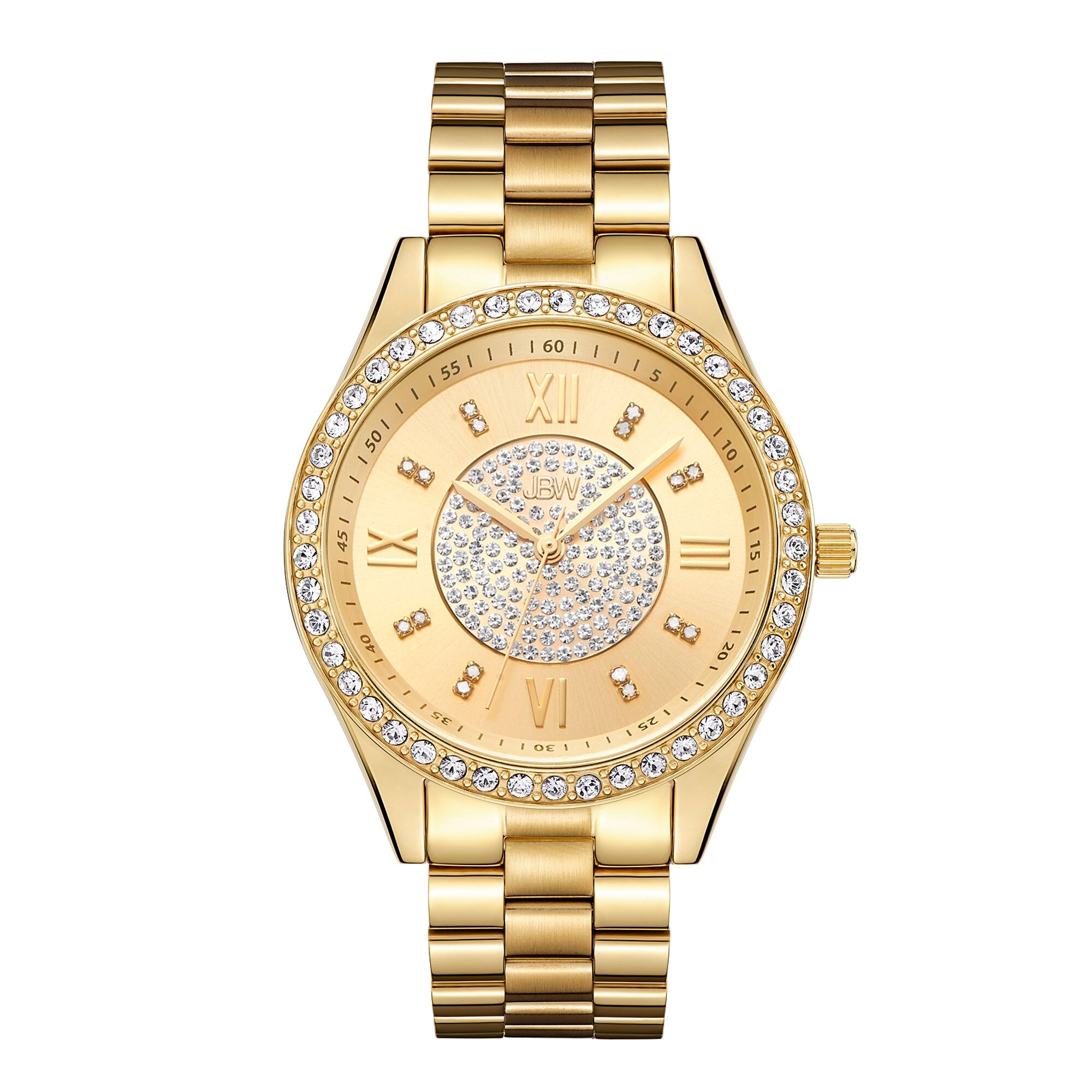 JBW Mondrian Gold Diamond Dial 18kt Gold Plated Stainless Steel Ladies Watch J6303B
