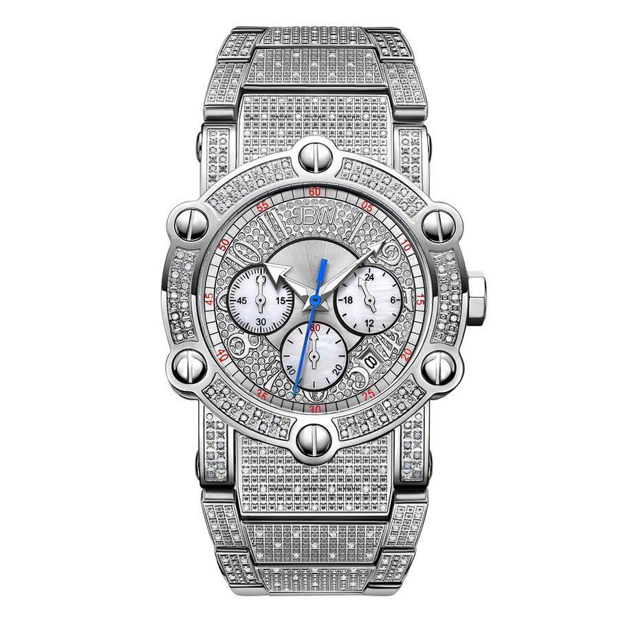 JBW Phantom Chronograph Quartz Diamond Silver Dial Men's Watch JB-6215-200-B
