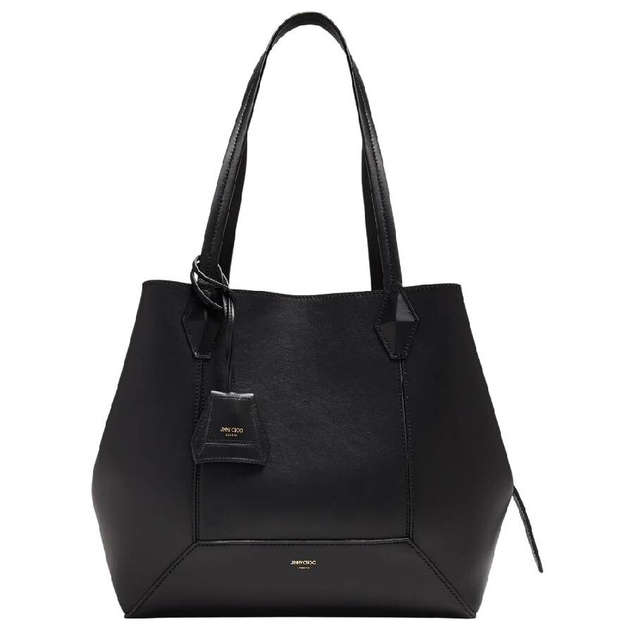 トートバッグ JIMMY CHOO Women Bags N S TOTE M CZM NATURAL BLACK SILVER Wh Jimmy Choo N S Tote Tote Bag N/S TOTE/M-BLACK/WHITE/SILVER
