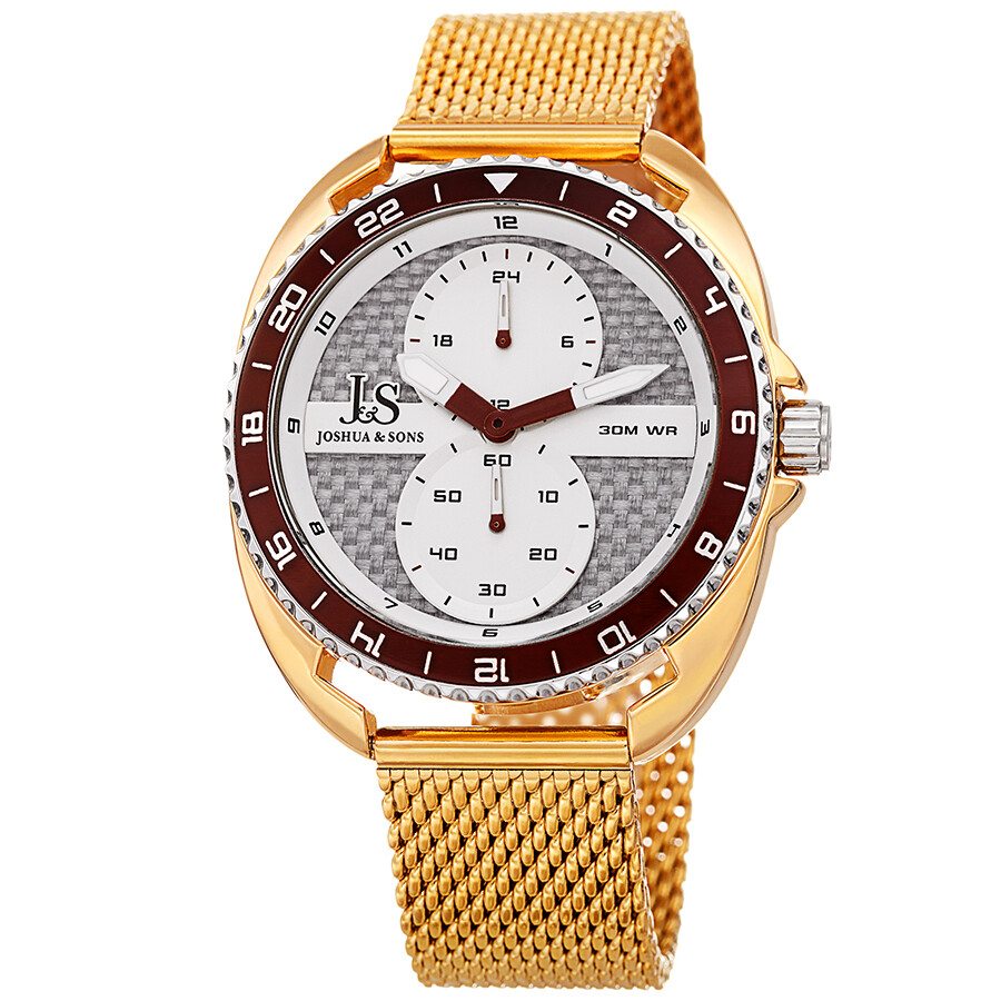 Joshua and Sons Military Time White Dial Men's Watch JX136YG