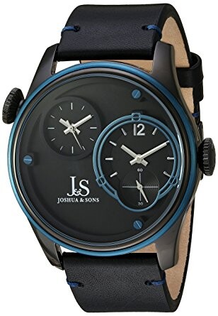 Joshua and Sons Quartz Black Dual Time Dial Men's Watch JX118BKBU