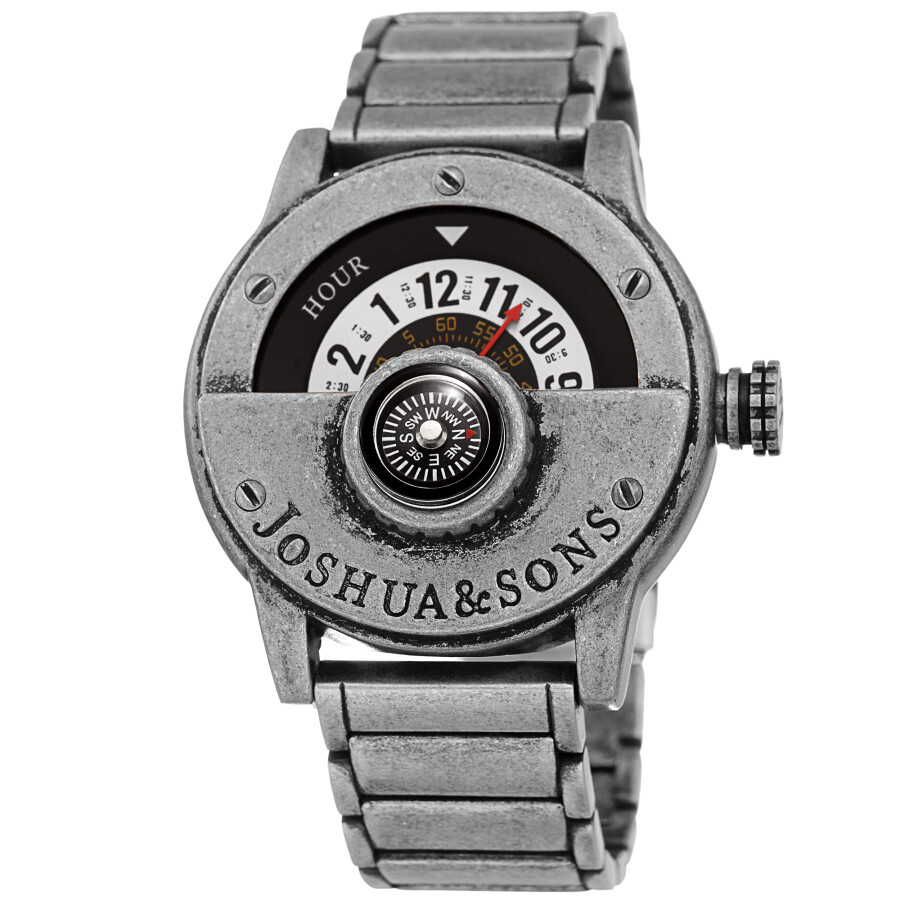 Joshua and Sons Quartz Compass White Dial Men's Watch JX139SS
