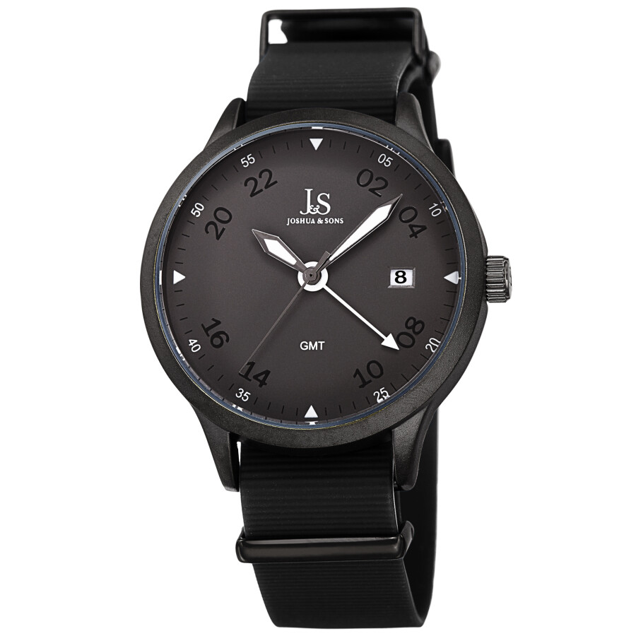 Joshua and Sons Quartz GMT Grey Dial Men's Watch JX147BK