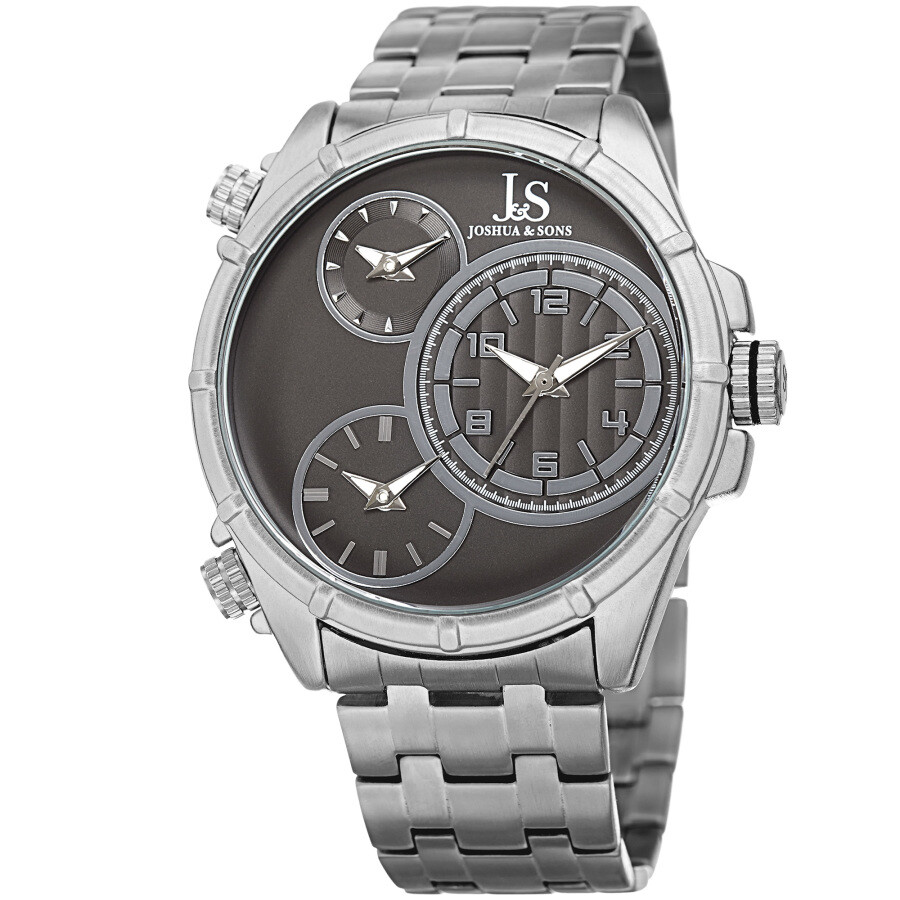 Joshua and Sons Quartz Gunmetal Dial Men's Watch JX128SSB