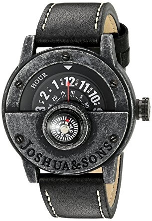 Joshua & Sons Black Compass Dial Men's Watch JX116BK