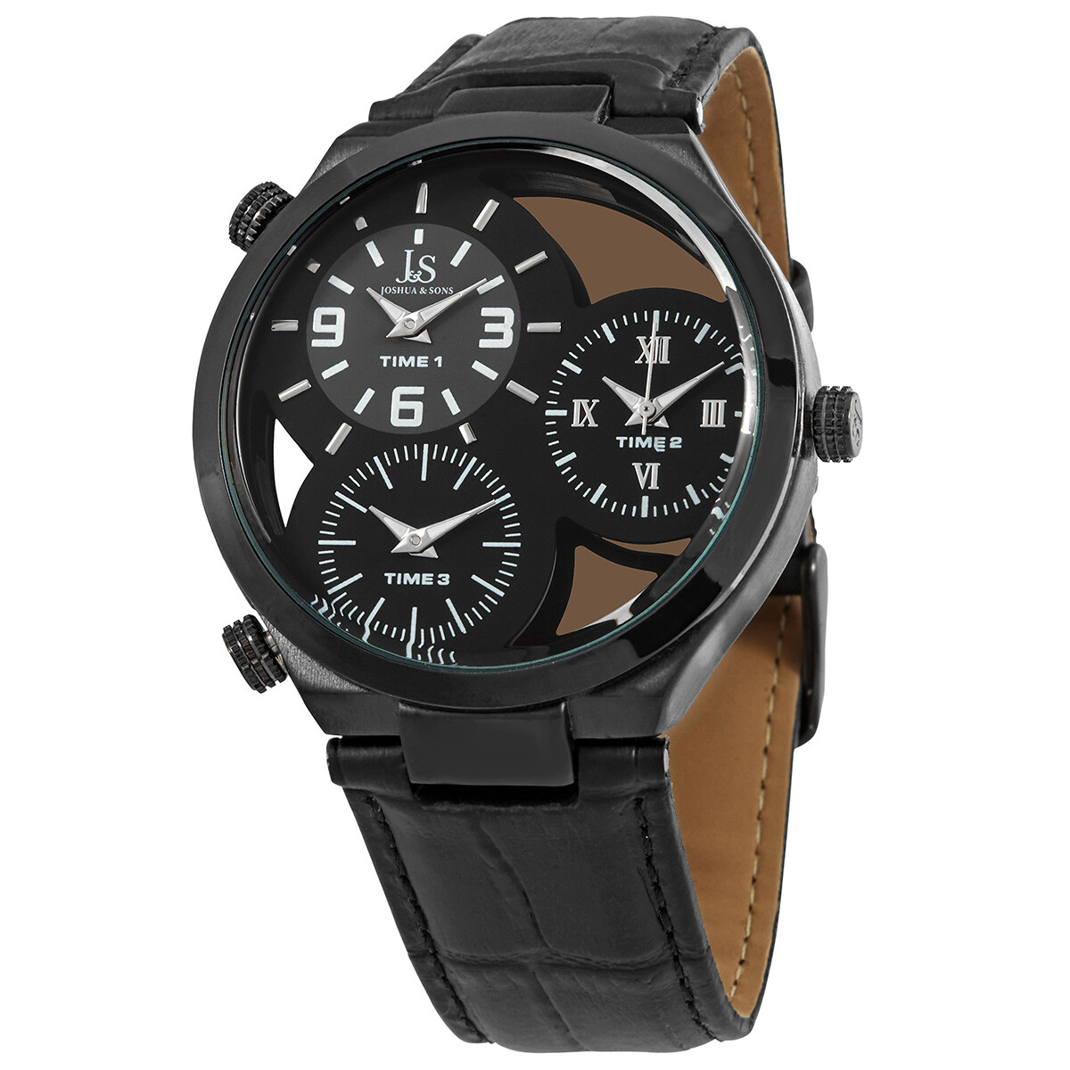 Joshua & Sons Black See Through Dial Men's Watch JX119BK