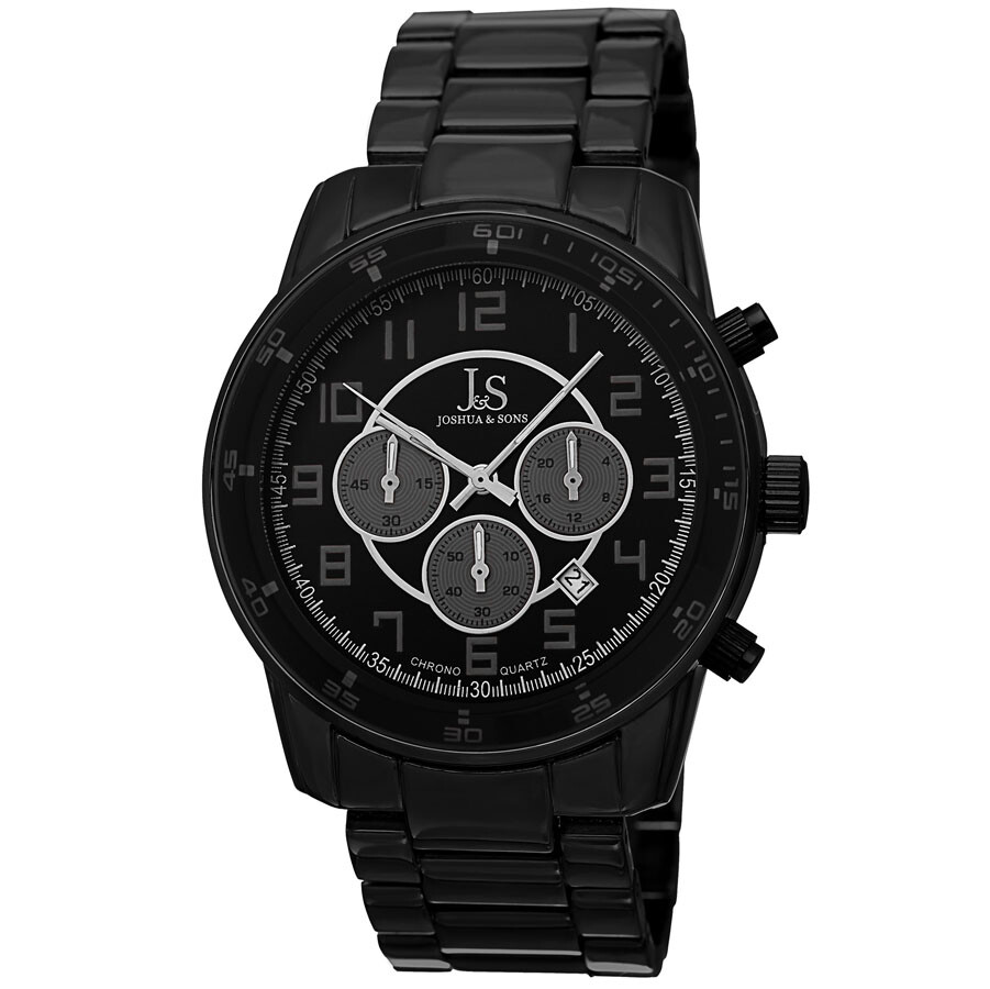 Joshua & Sons Chronograph Black Dial Black Ion-plated Men's Watch JS67BK