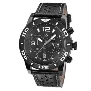 Joshua & Sons Chronograph Black Dial Black Leather Men's Watch JS60BK