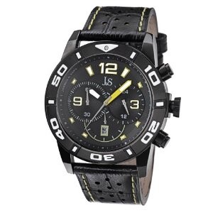 Joshua & Sons Chronograph Black Dial Black Leather Men's Watch JS60YL