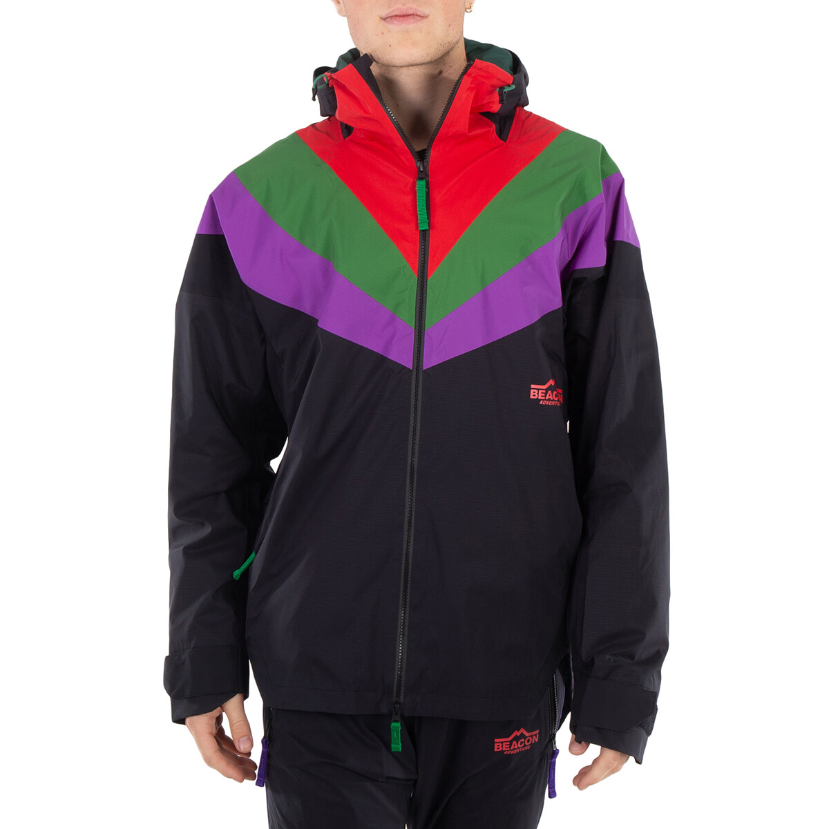 Kolor Beacon Men's Green Half Zip Pullover Sweatshirt, Brand Size