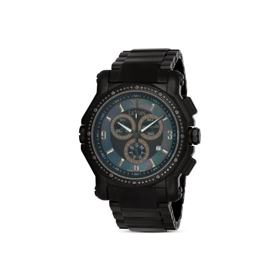 Le Vian Le Vian Time Chronograph Quartz Diamond Black Dial Unisex Watch LV1070BB-8