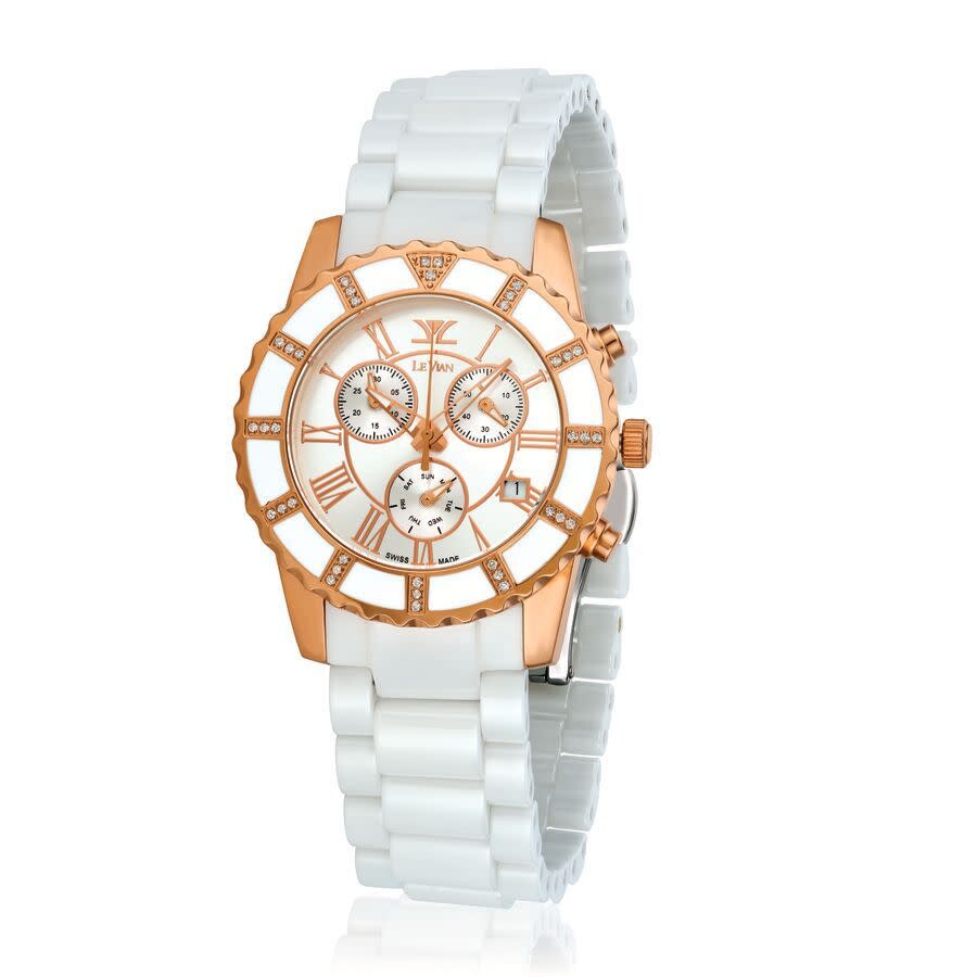 Le Vian Time Chronograph Quartz Diamond White Dial Ladies Watch LV931CRDI