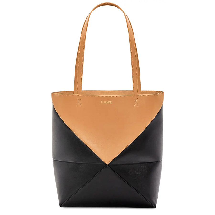 LOEWE ブラウン ソフトシェイプバッグ パズル バイカー バッグ スモール（シャイニーカーフ） ブラック