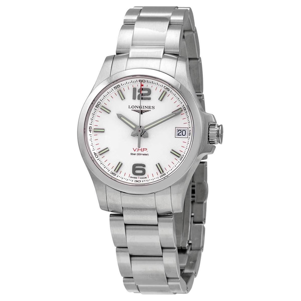 Longines Conquest Quartz Silver Dial Watch L3.316.4.76.6