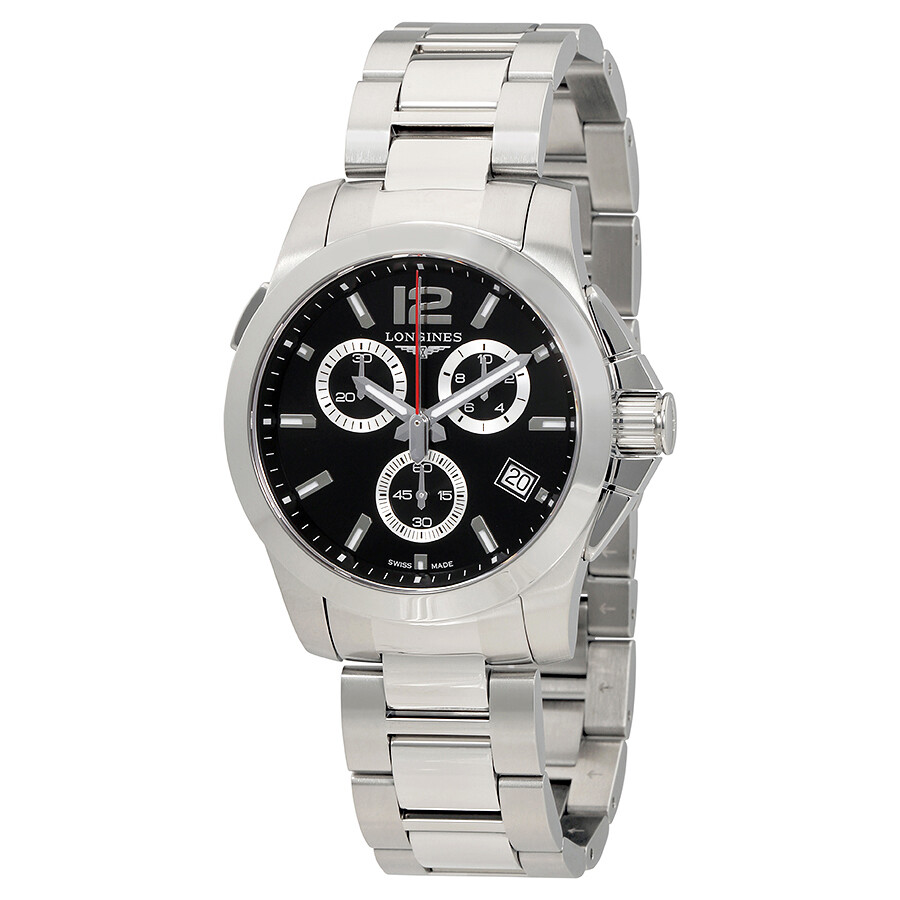 Longines Conquest Chronograph Quartz Black Dial Men's Watch L3.702.4.56.6