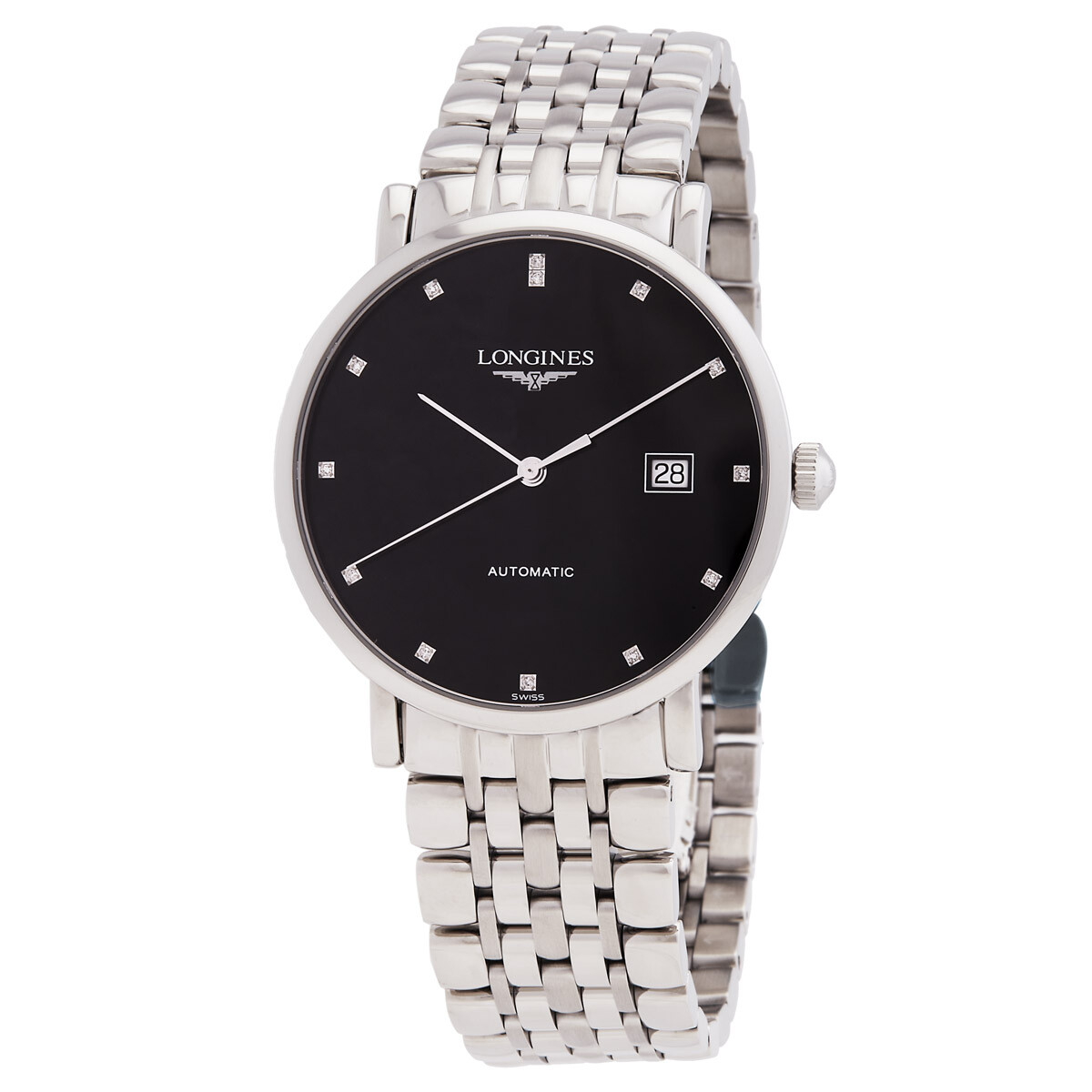 Longines Elegant Automatic Diamond Black Dial Men's Watch L4.910.4.57.6