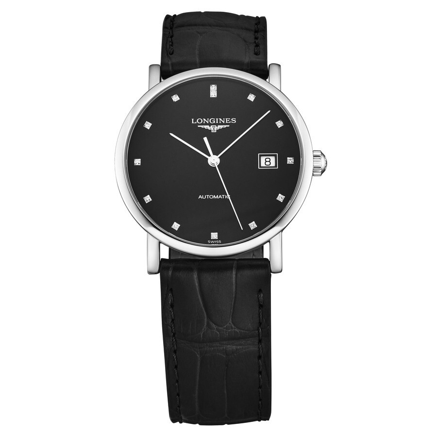 Longines Elegant Diamond Black Dial Men's Watch L4.810.4.57.2