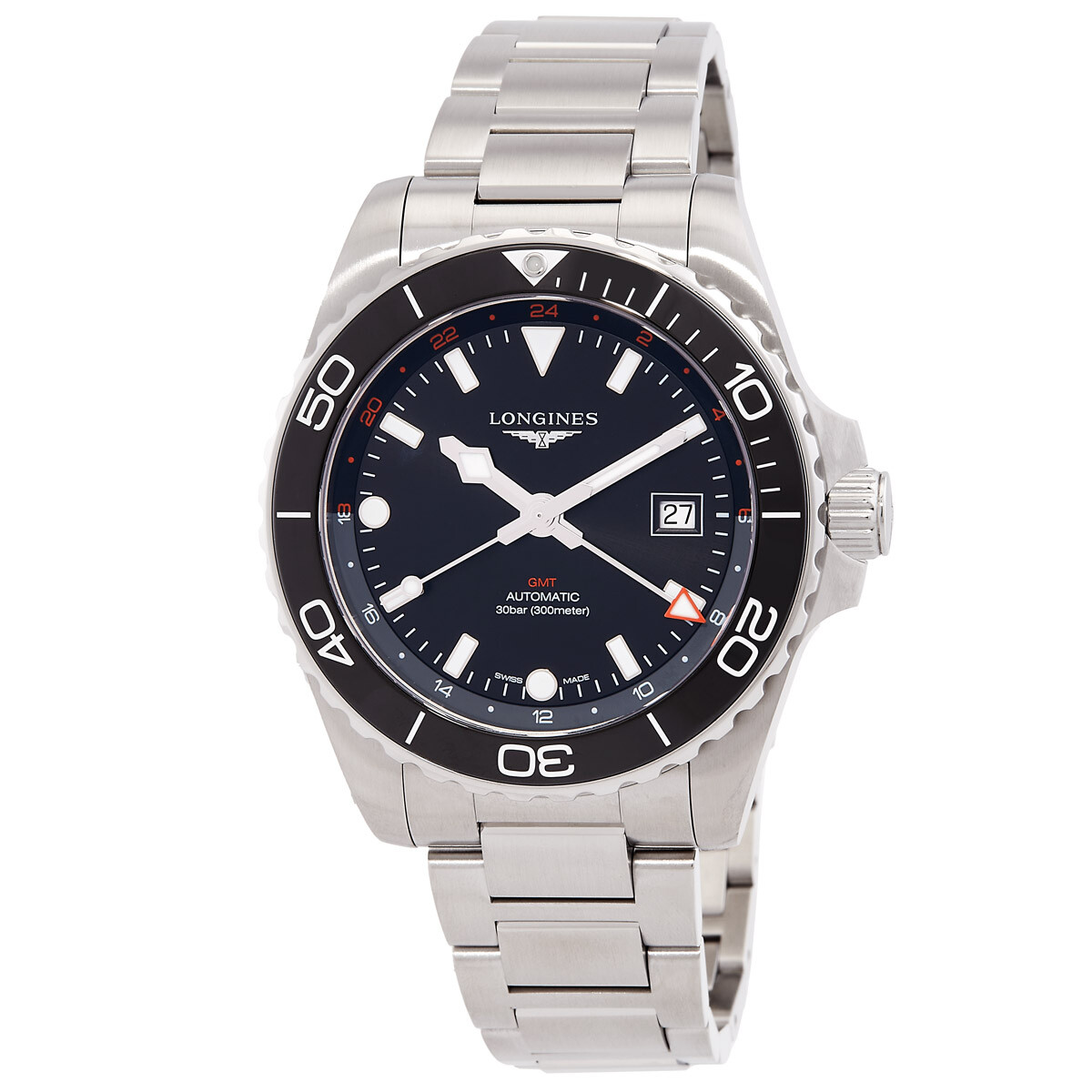 Longines Hydroconquest GMT Automatic Black Dial Men's Watch L3.890.4.56.6