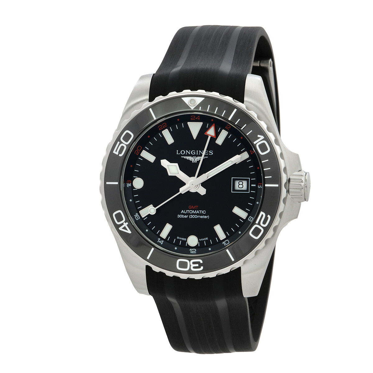 Longines Hydroconquest GMT Automatic Black Dial Men's Watch L3.790.4.56.9