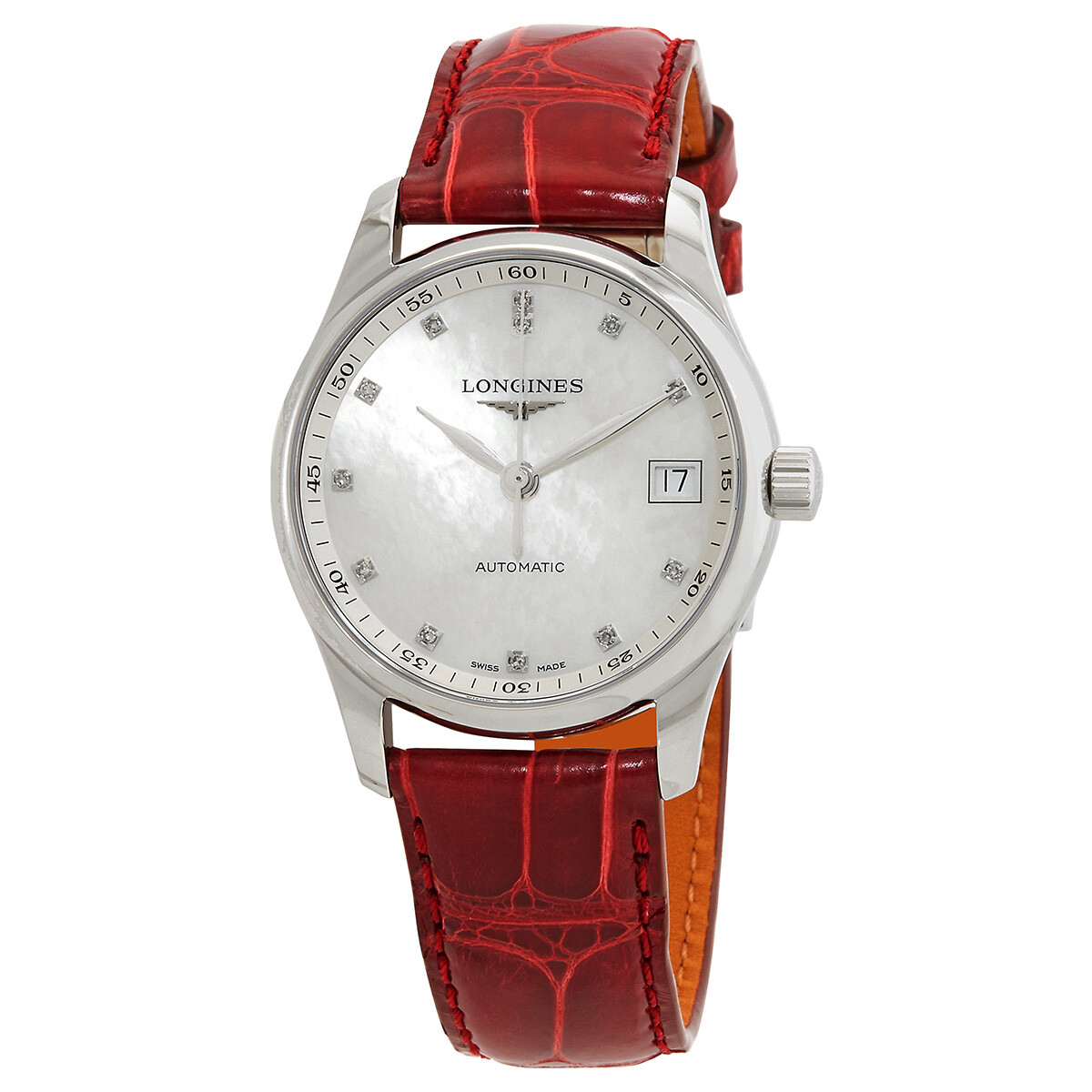 Longines Master Automatic Diamond White Dial Ladies Watch L2.357.4.87.2