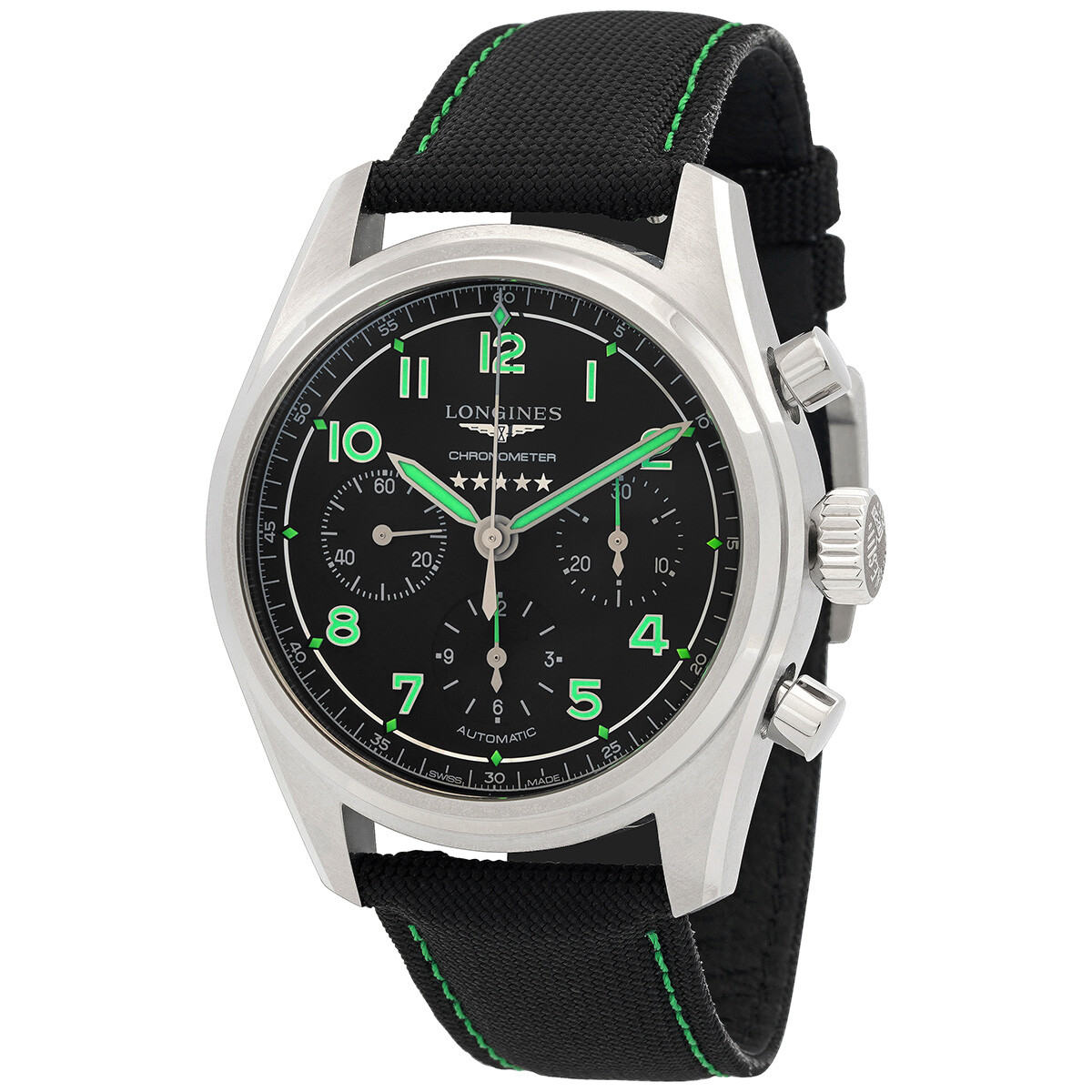 Longines Spirit Chronograph Automatic Chronometer Black Dial Men's Watch L3.829.1.53.2