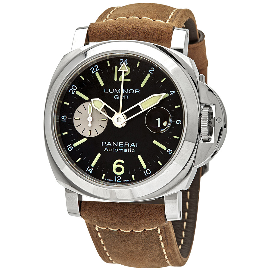 Panerai Luminor 44 GMT Automatic Chronometer Black Dial Men's Watch PAM01088